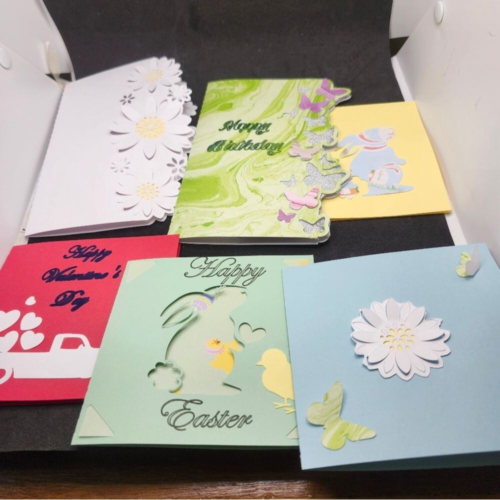 Hand Crafted Colorful All Occasoin Cards Set of 12 - Picture 11 of 13